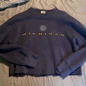 Michigan uofm cut off crewneck